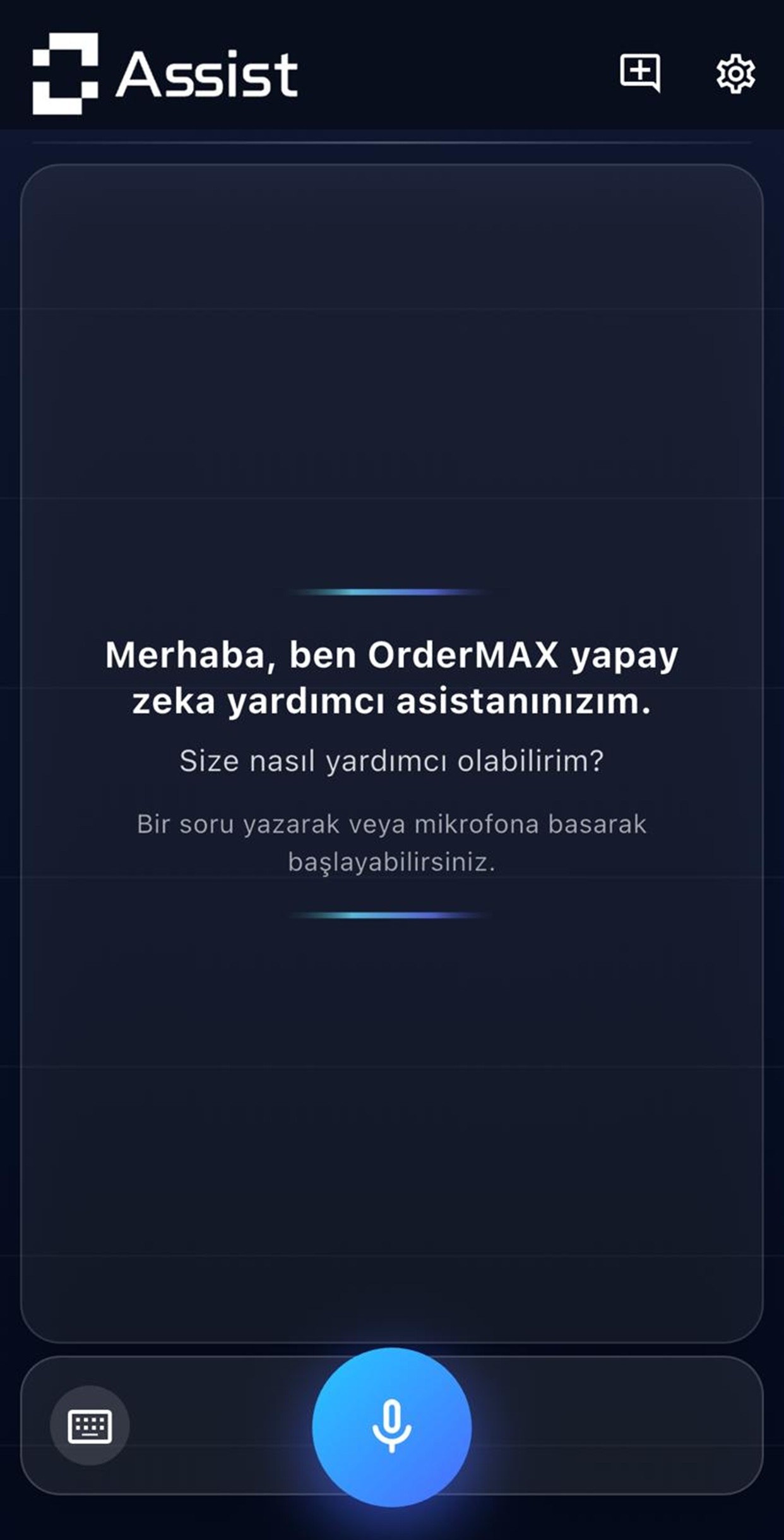 OrderMAX Assist uygulama ekranı