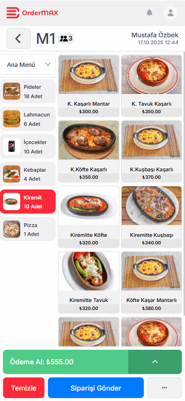 Mobil Garson Uygulaması